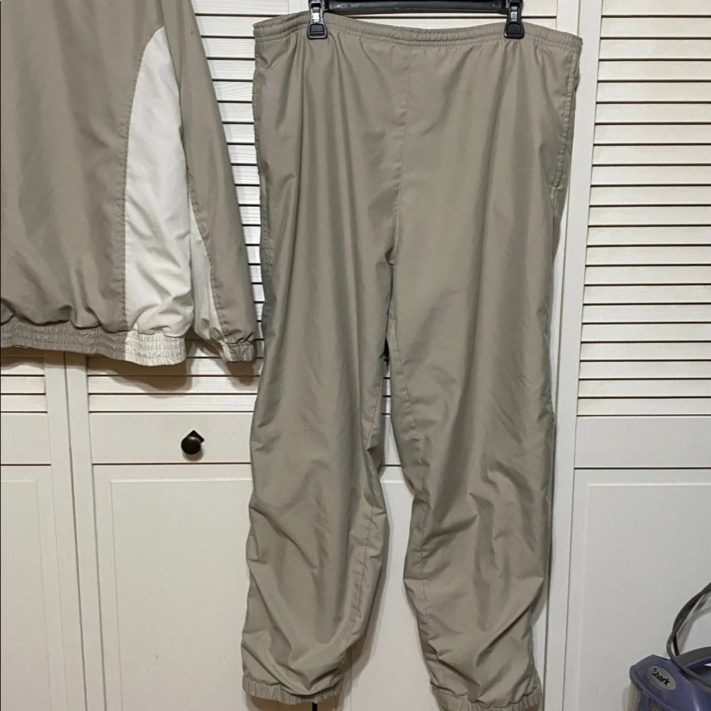Vintage Ativa Light Tan, White, Navy, Track Suit Size L